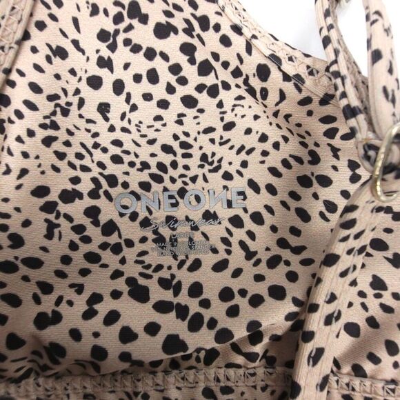 NEW OneOne Swimwear Jenna Top Jesse Bottom Cheetah Print Matching Bikini Set Tan - Picture 9 of 10